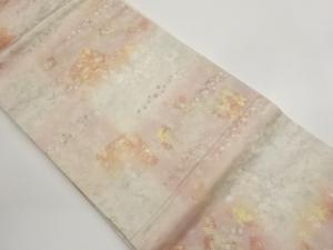 引き箔　色紙散らし模様織り出し名古屋帯